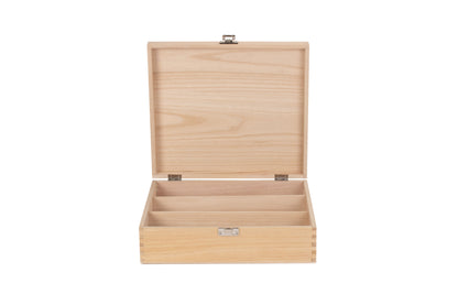 THREE BOTTLE CLEAR VARNISH WOODEN BOX