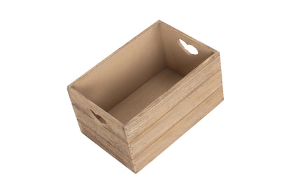 SMALL OAK EFFECT HEART CUT-OUT CRATE