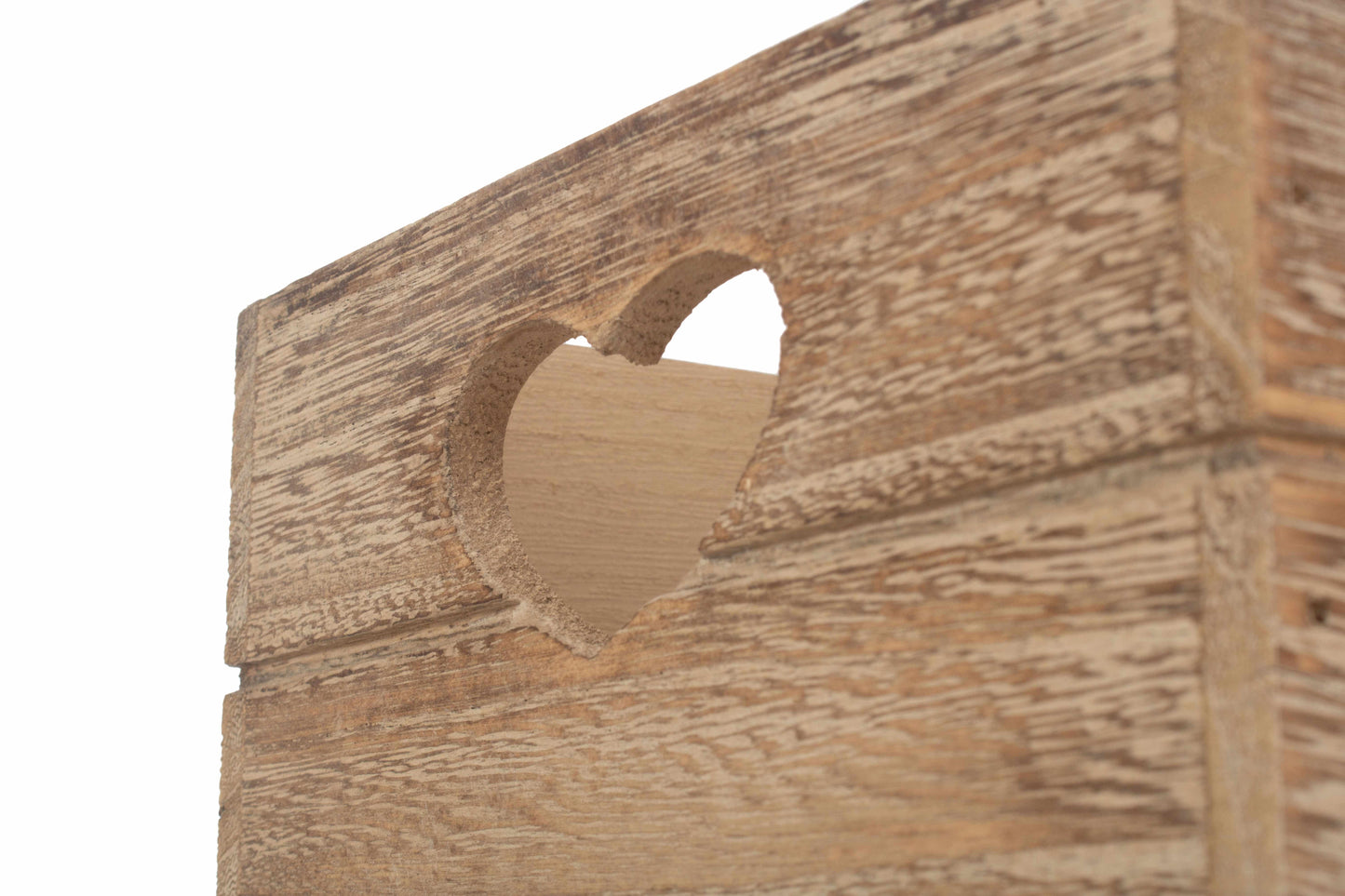 SMALL OAK EFFECT HEART CUT-OUT CRATE