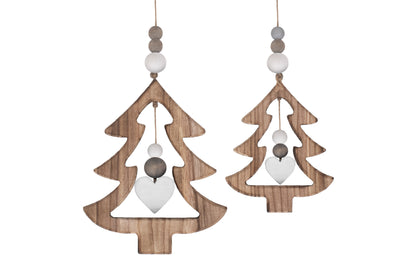 SET 2 HANGING CUT-OUT CHRISTMAS TREES