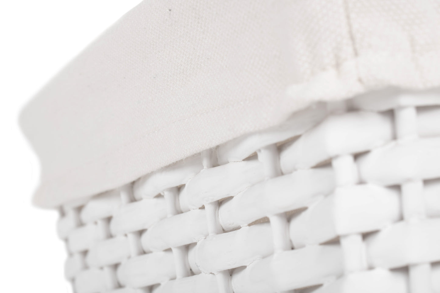 SMALL WHITE WICKER STORAGE BASKET