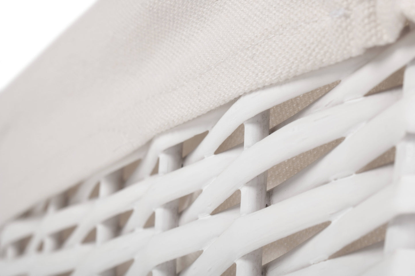 LARGE WHITE WICKER STORAGE BASKET