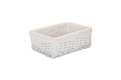 LARGE WHITE CHIPWOOD STORAGE BASKET