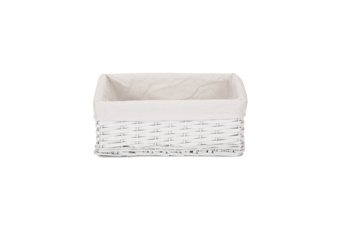 LARGE WHITE CHIPWOOD STORAGE BASKET