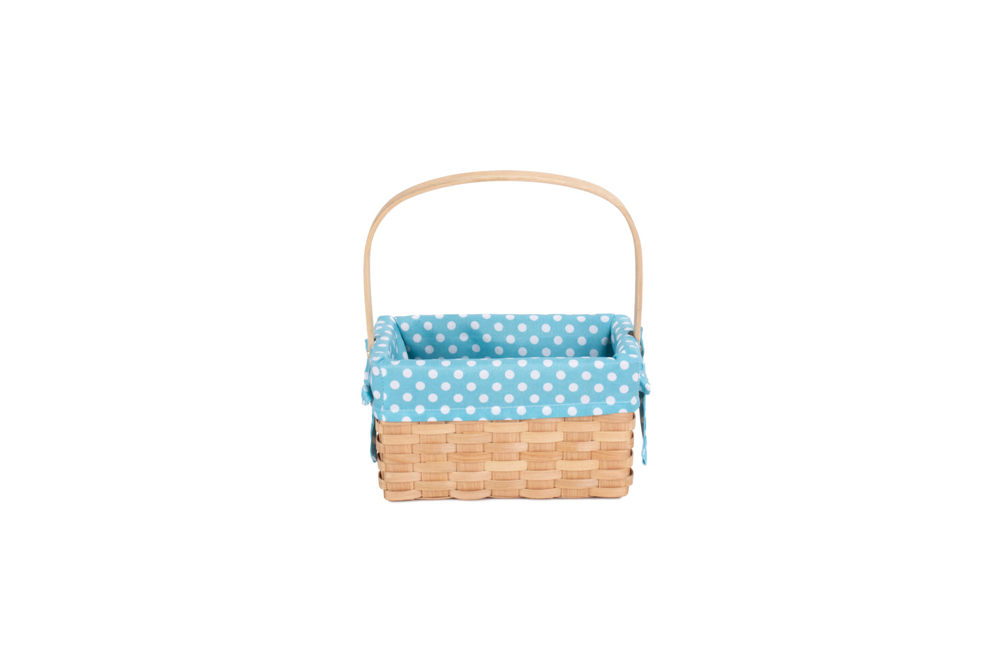 CHIPWOOD SWING HANDLE BASKET with BLUE LINING
