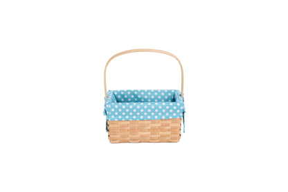CHIPWOOD SWING HANDLE BASKET with BLUE LINING