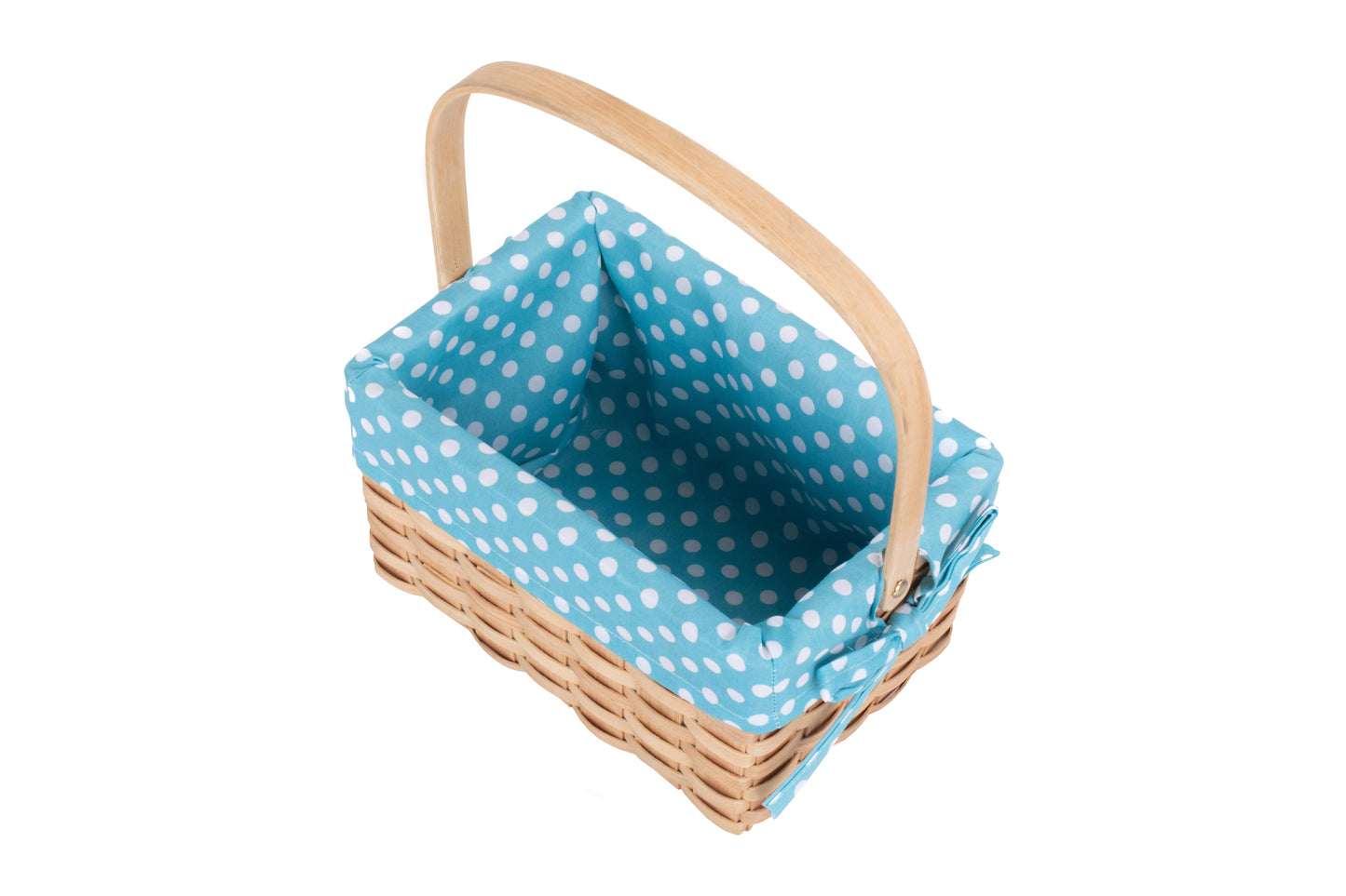 CHIPWOOD SWING HANDLE BASKET with BLUE LINING