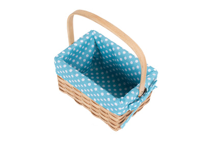 CHIPWOOD SWING HANDLE BASKET with BLUE LINING
