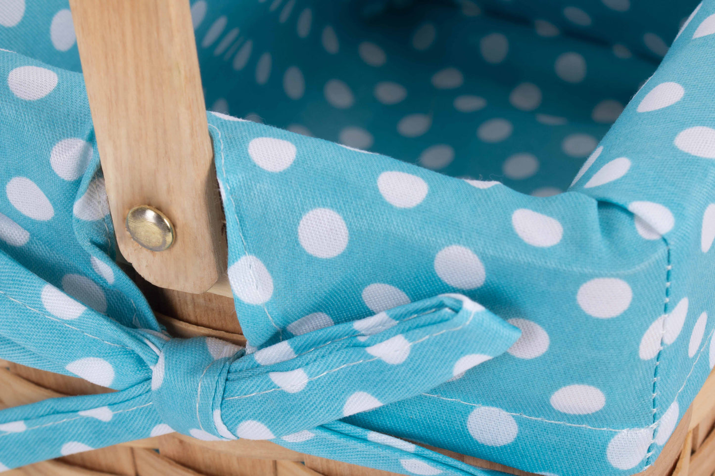 CHIPWOOD SWING HANDLE BASKET with BLUE LINING