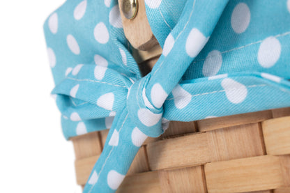 CHIPWOOD SWING HANDLE BASKET with BLUE LINING