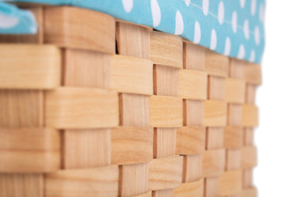 CHIPWOOD SWING HANDLE BASKET with BLUE LINING