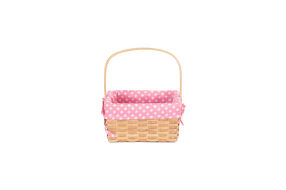 CHIPWOOD SWING HANDLE BASKET with PINK LINING