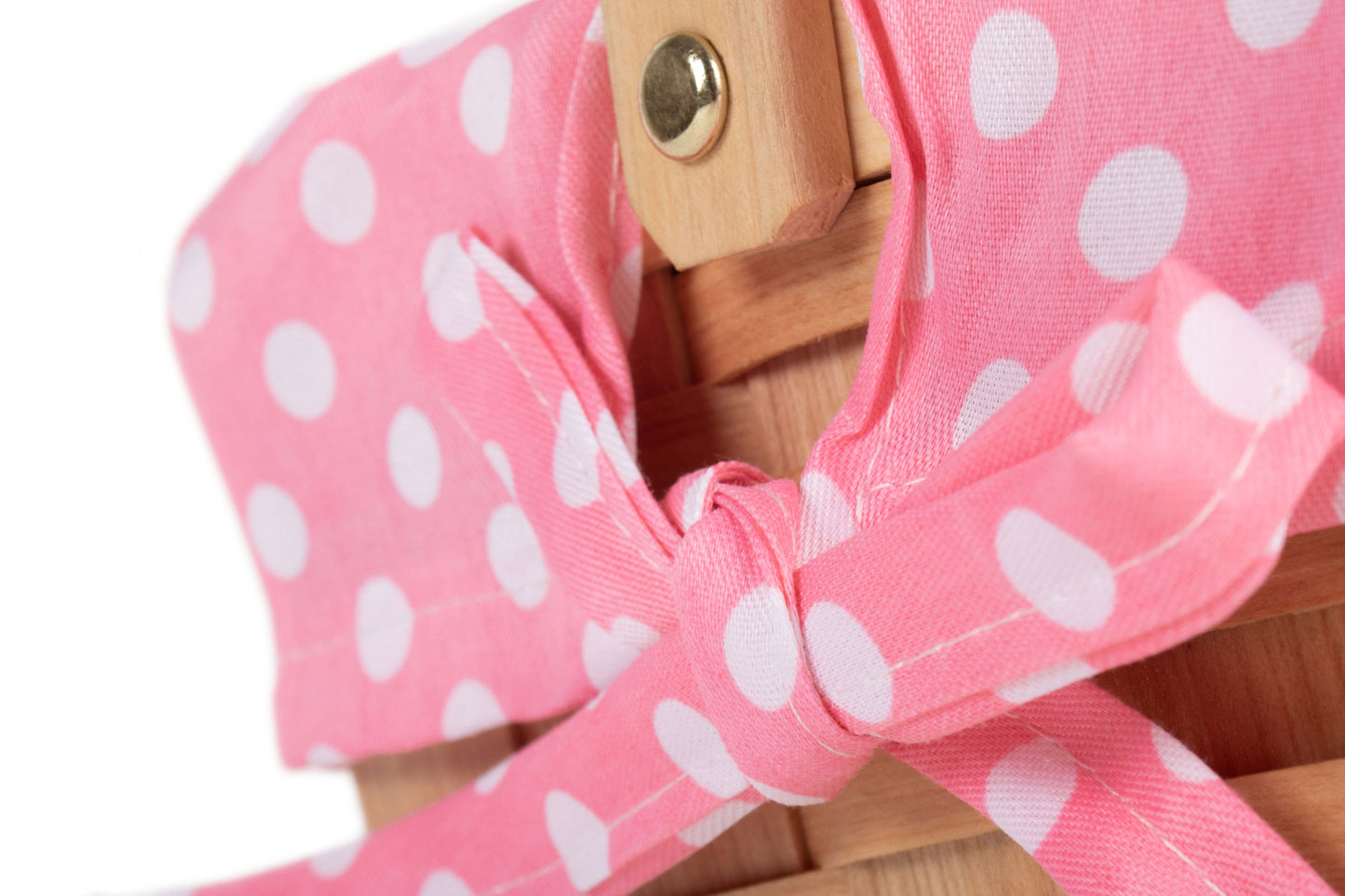 CHIPWOOD SWING HANDLE BASKET with PINK LINING