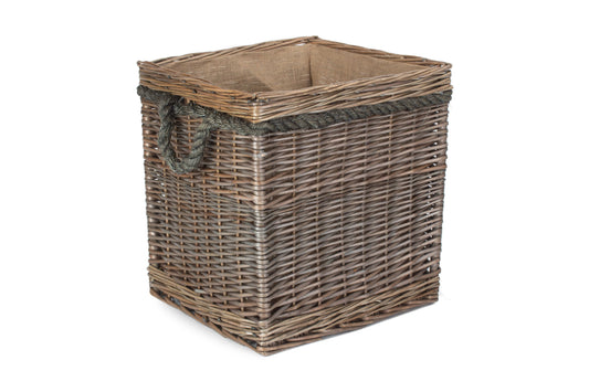 SQUARE ROPE HANDLED STORAGE BASKET