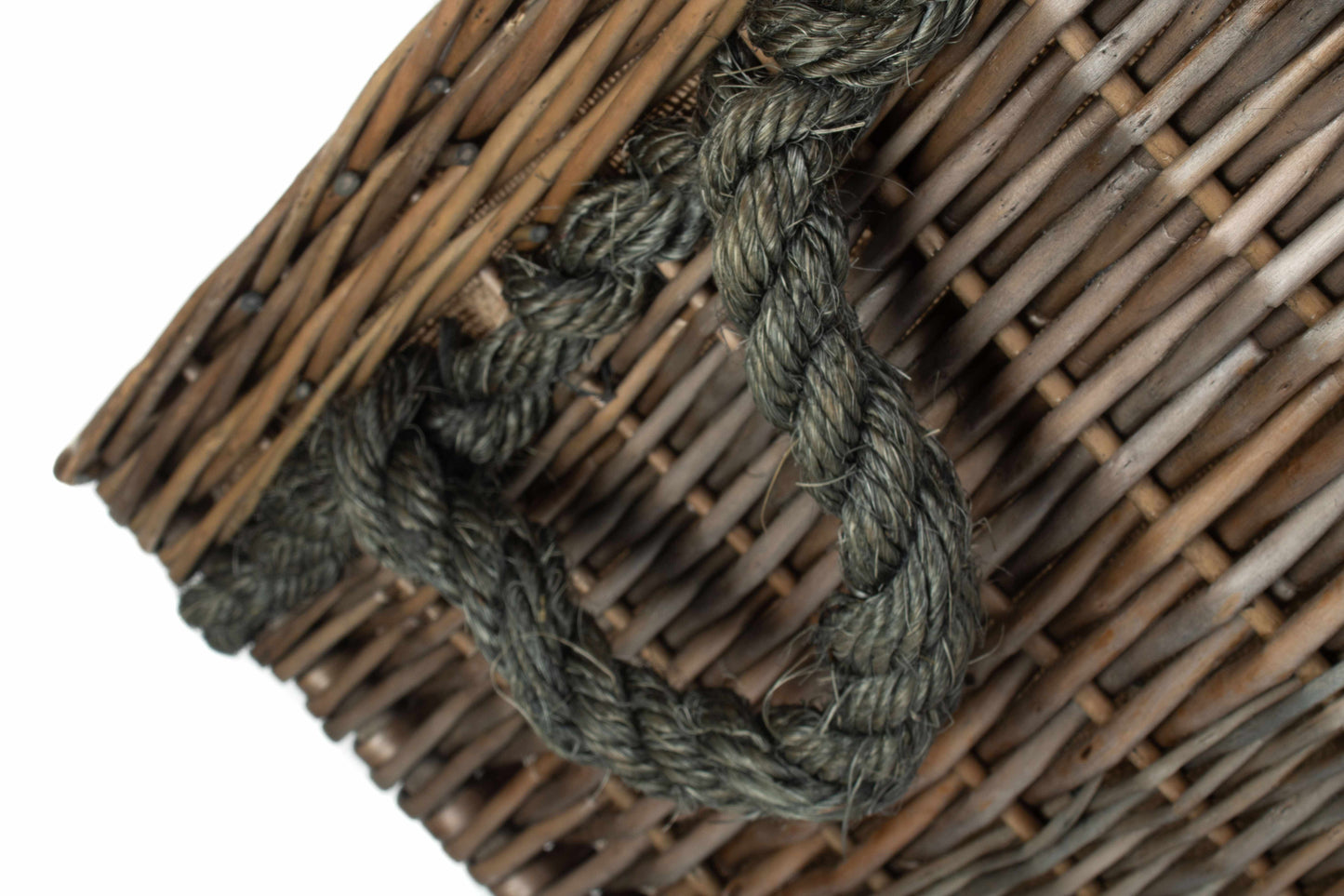 SQUARE ROPE HANDLED STORAGE BASKET