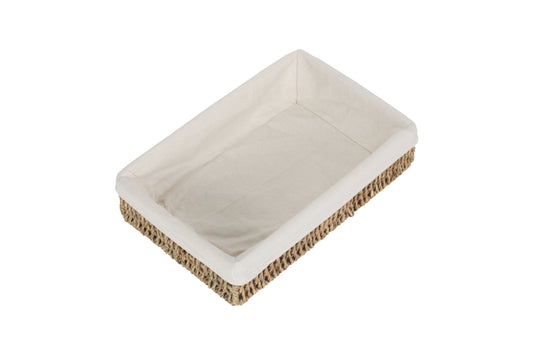 SMALL LINED RECTANGULAR SEAGRASS TRAY