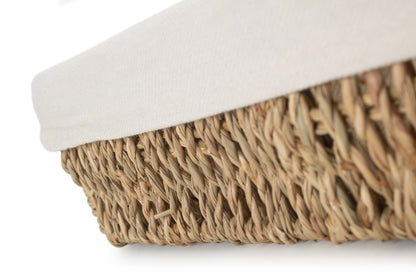SMALL LINED RECTANGULAR SEAGRASS TRAY