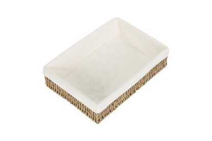 MEDIUM LINED RECTANGULAR SEAGRASS TRAY