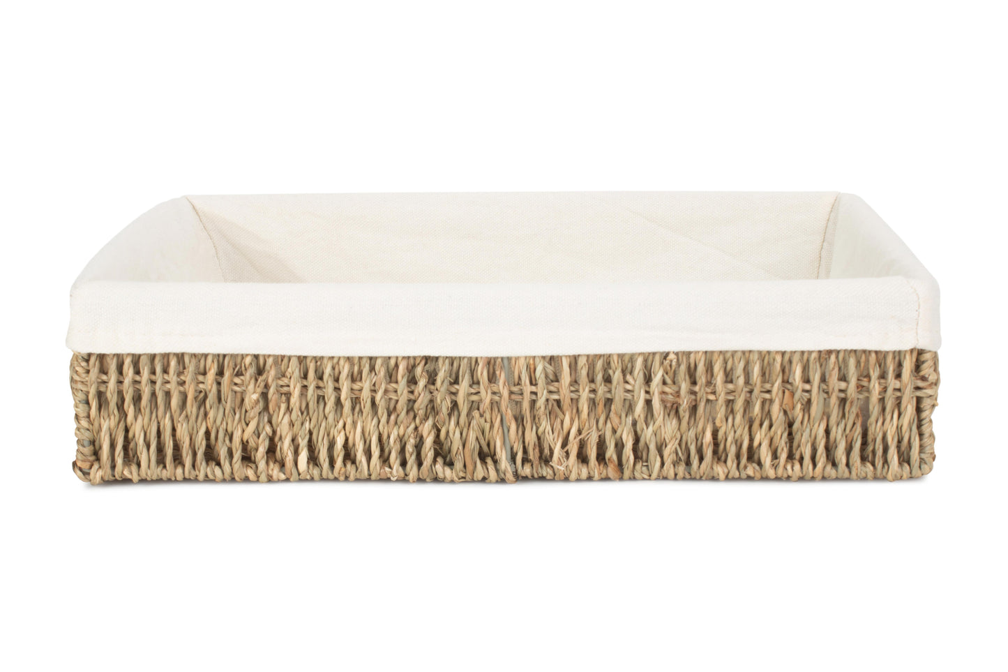 MEDIUM LINED RECTANGULAR SEAGRASS TRAY