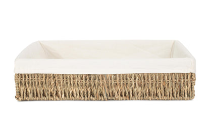 MEDIUM LINED RECTANGULAR SEAGRASS TRAY