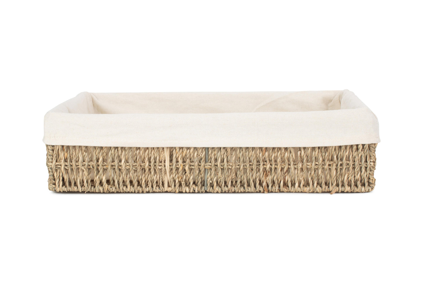 LARGE LINED RECTANGULAR SEAGRASS TRAY