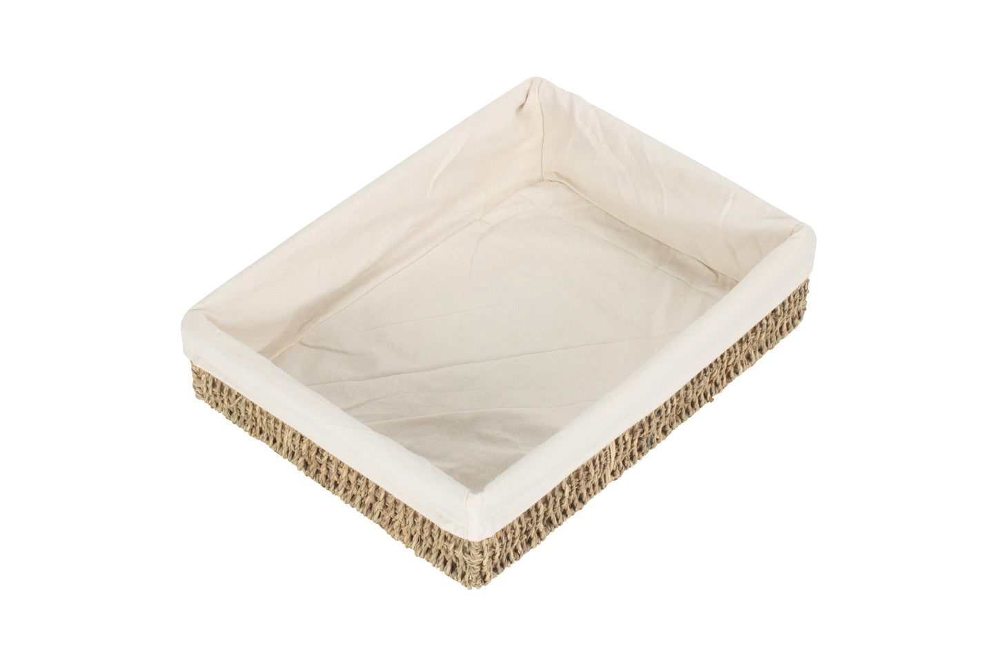 LARGE LINED RECTANGULAR SEAGRASS TRAY