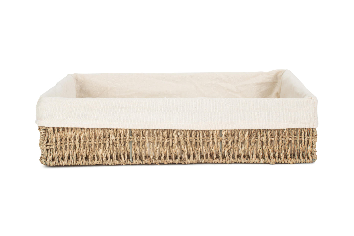 EXTRA LARGE LINED RECTANGULAR SEAGRASS TRAY