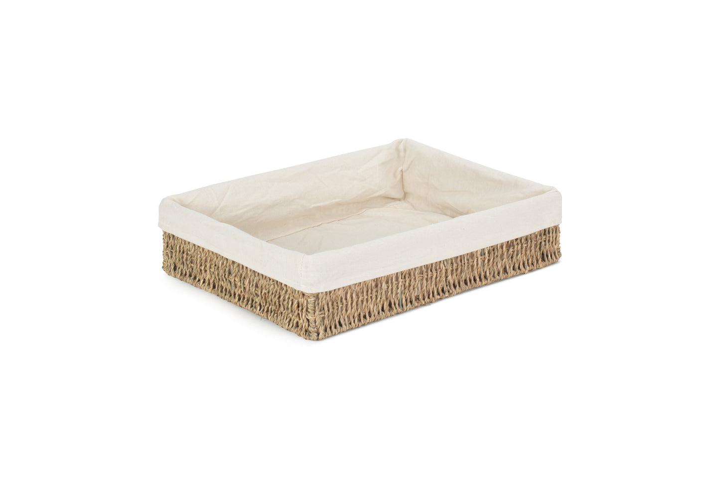 EXTRA LARGE LINED RECTANGULAR SEAGRASS TRAY