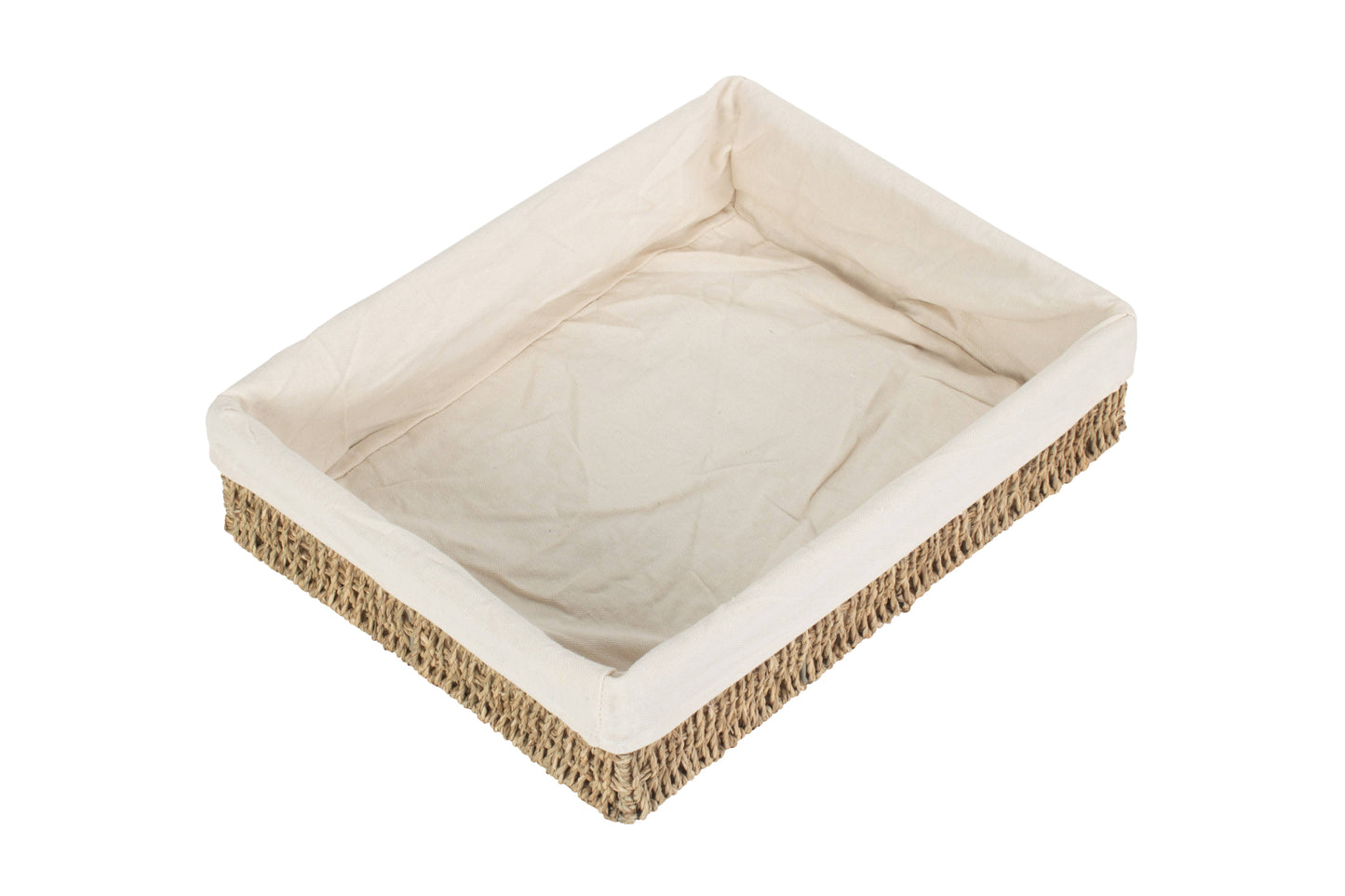 EXTRA LARGE LINED RECTANGULAR SEAGRASS TRAY