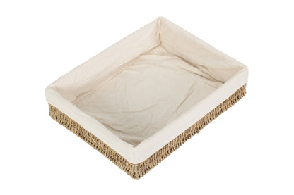 EXTRA LARGE LINED RECTANGULAR SEAGRASS TRAY