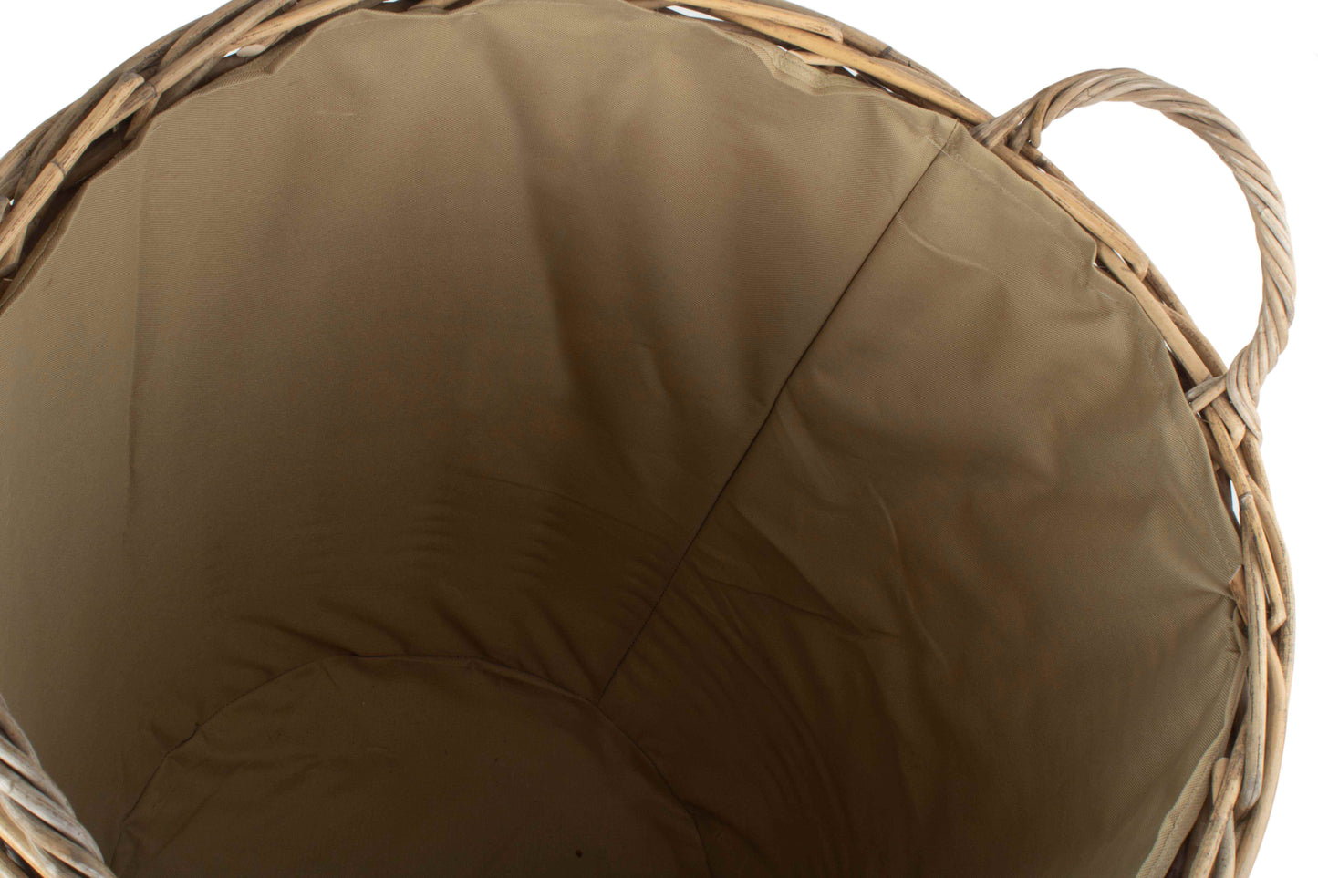 LARGE CORDURA LINED TALL ROUND FIRESIDE RATTAN LOG BASKET