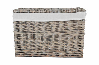 19" GREY WASH STORAGE HAMPER