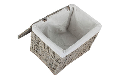19" GREY WASH STORAGE HAMPER