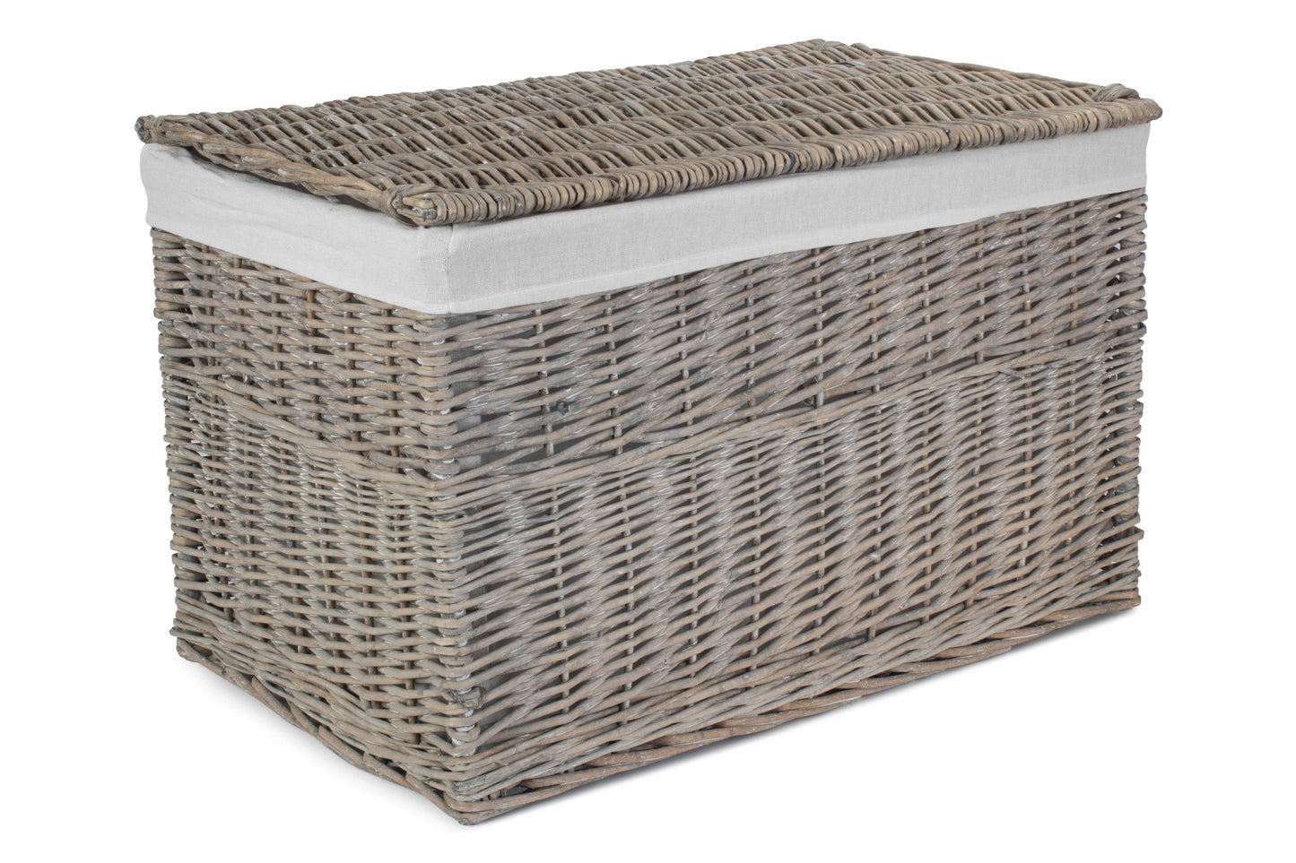 28" GREY WASH STORAGE HAMPER