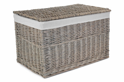 28" GREY WASH STORAGE HAMPER