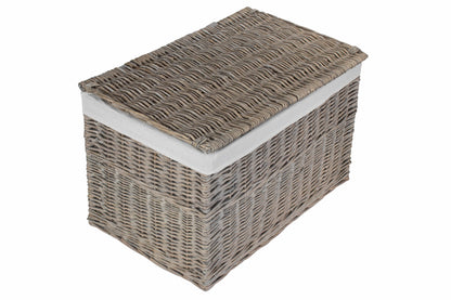 28" GREY WASH STORAGE HAMPER
