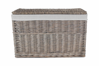 28" GREY WASH STORAGE HAMPER