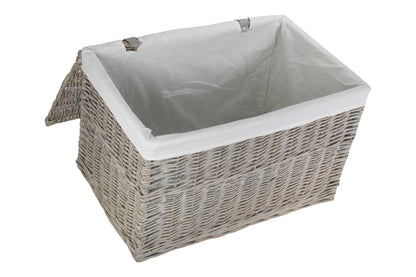28" GREY WASH STORAGE HAMPER