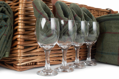DELUXE GREEN TWEED 4 PERSON HAMPER