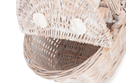 CHILD'S WHITE WASH LIDDED HAMPER