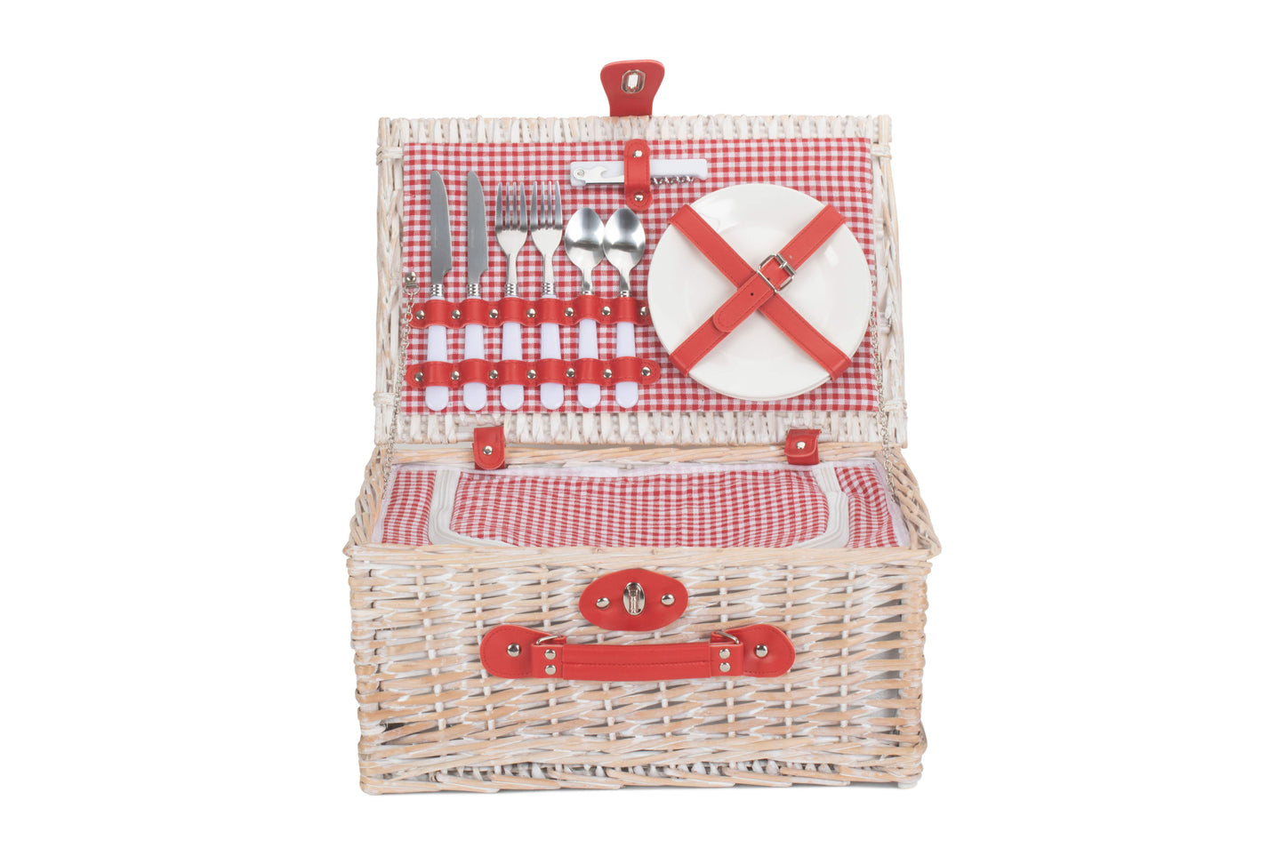 RED & WHITE GINGHAM 2 PERSON FITTED HAMPER