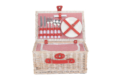 RED & WHITE GINGHAM 2 PERSON FITTED HAMPER
