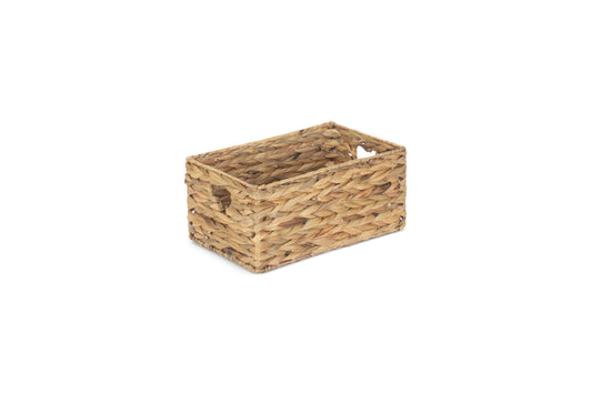 SMALL WATER HYACINTH STORAGE BASKET with HEART CUT-OUT SIZE 1