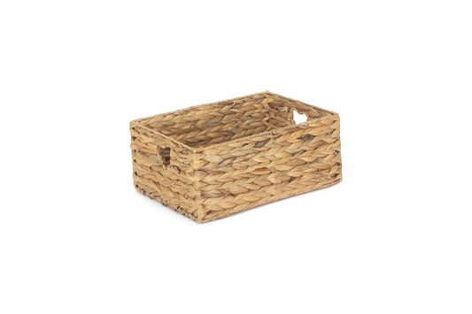 SMALL WATER HYACINTH STORAGE BASKET with HEART CUT-OUT SIZE 2
