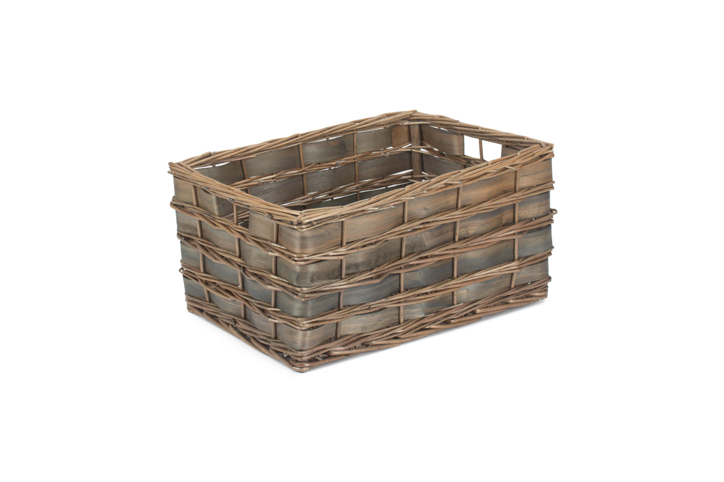 LARGE GREY SCANDI STORAGE BASKET - UNLINED