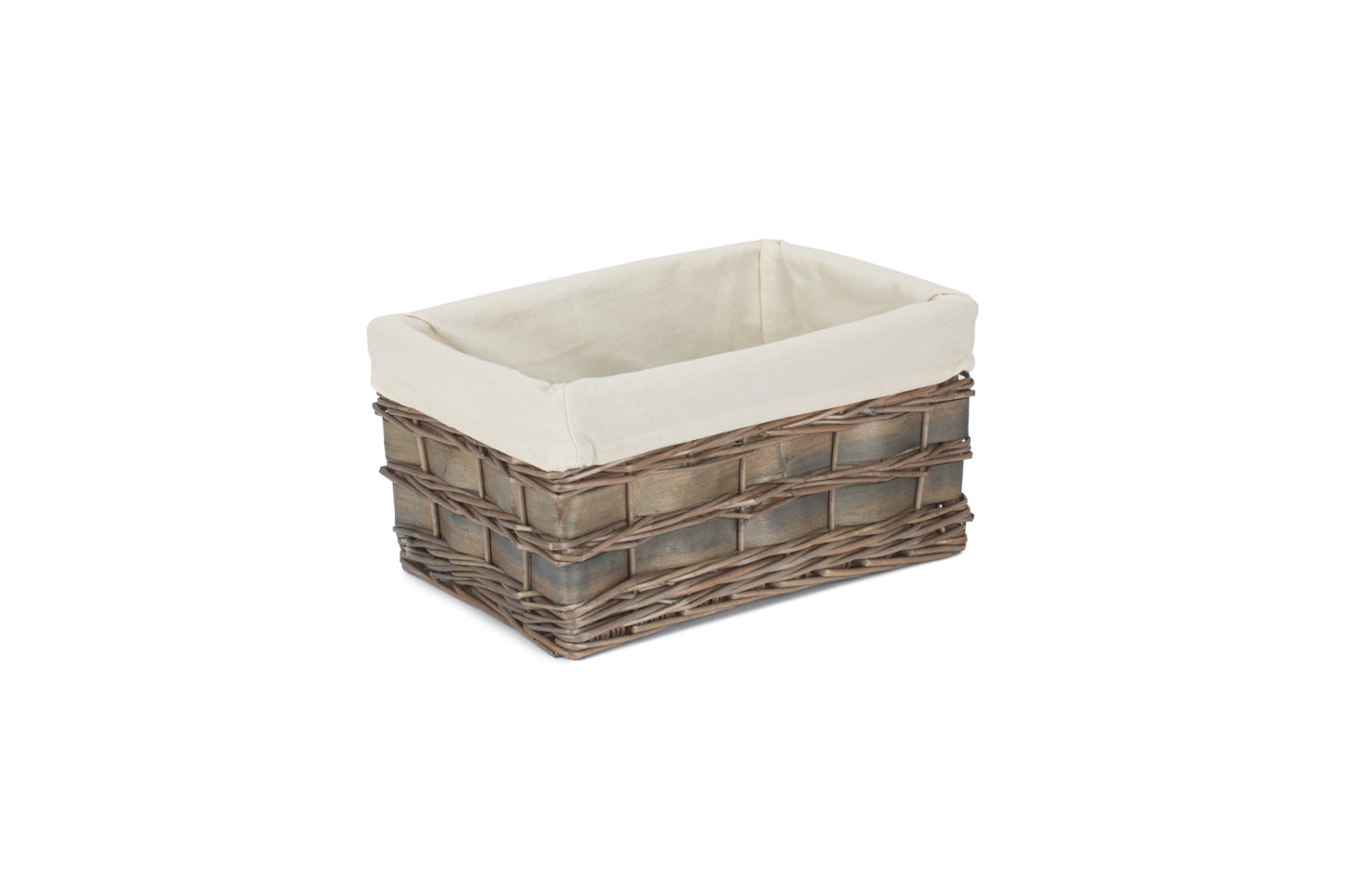 MEDIUM GREY SCANDI STORAGE BASKET with WHITE LINING