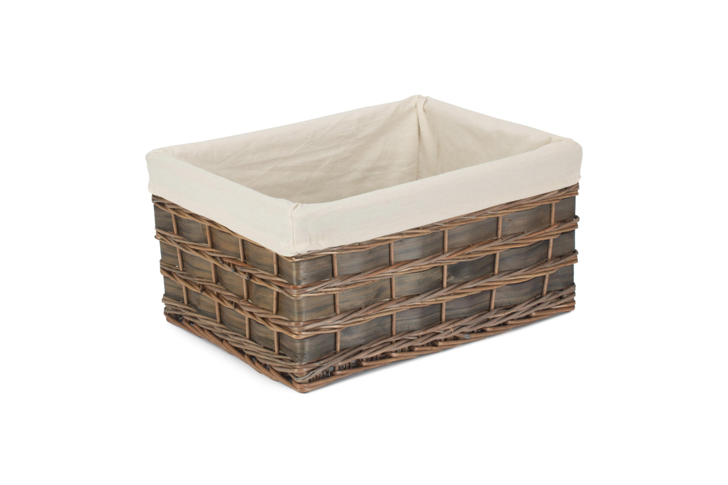 EXTRA LARGE GREY SCANDI STORAGE BASKET with WHITE LINING