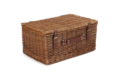 6 PERSON GREEN TWEED CLASSIC PICNIC HAMPER