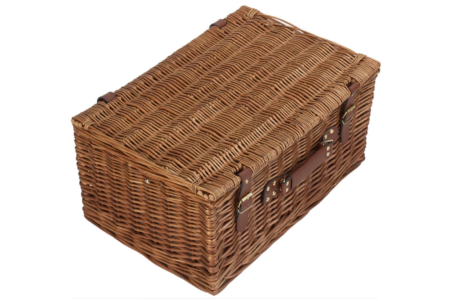 6 PERSON GREEN TWEED CLASSIC PICNIC HAMPER