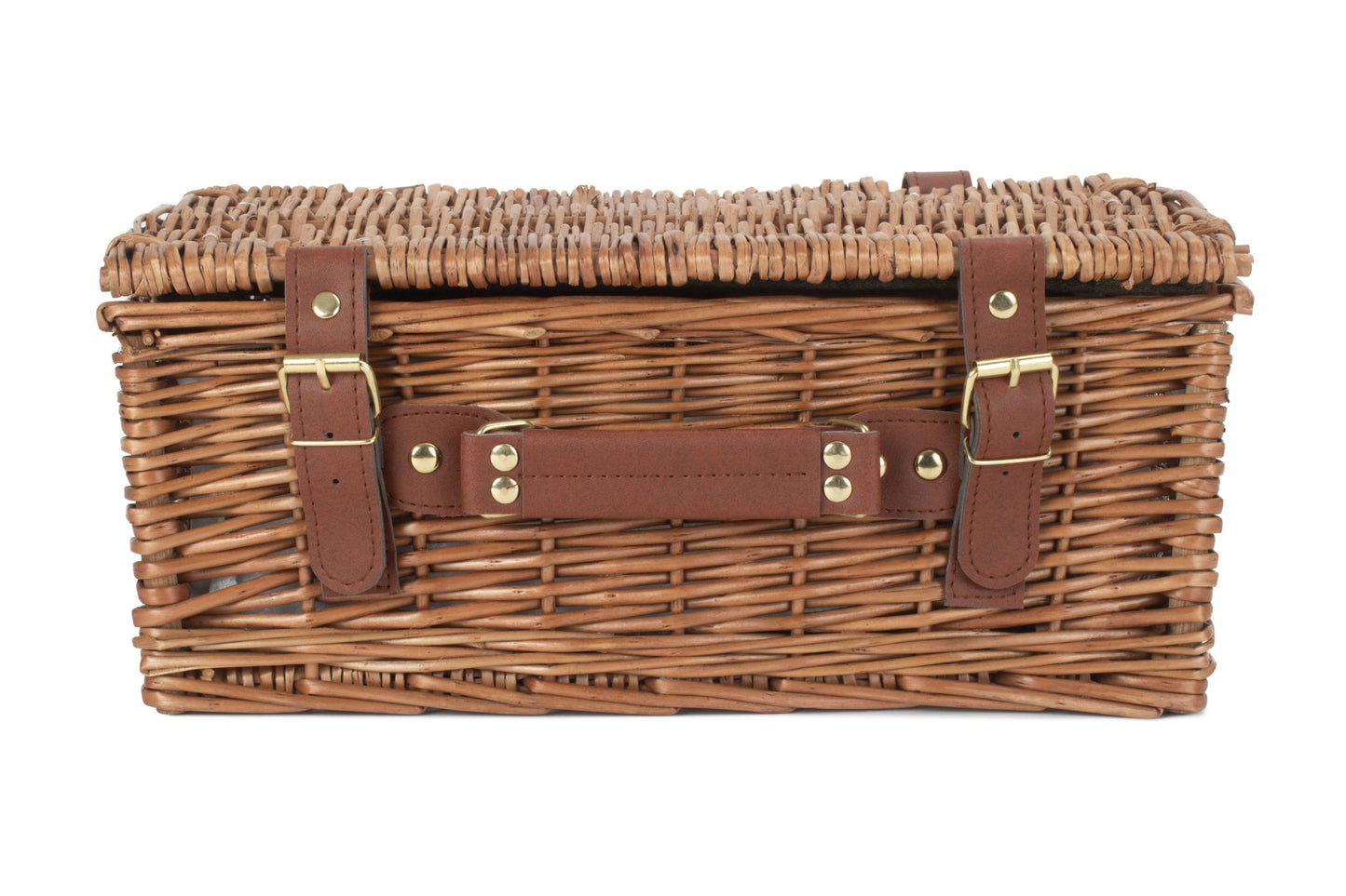 2 PERSON GREEN TWEED CLASSIC PICNIC HAMPER